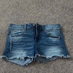 American Eagle Outfitters Distressed Blue Denim Shorts